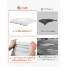 VEVOR Repuesto para Toldo Bimini para Barco 4 Arcos Gris Claro 244 x 244 cm