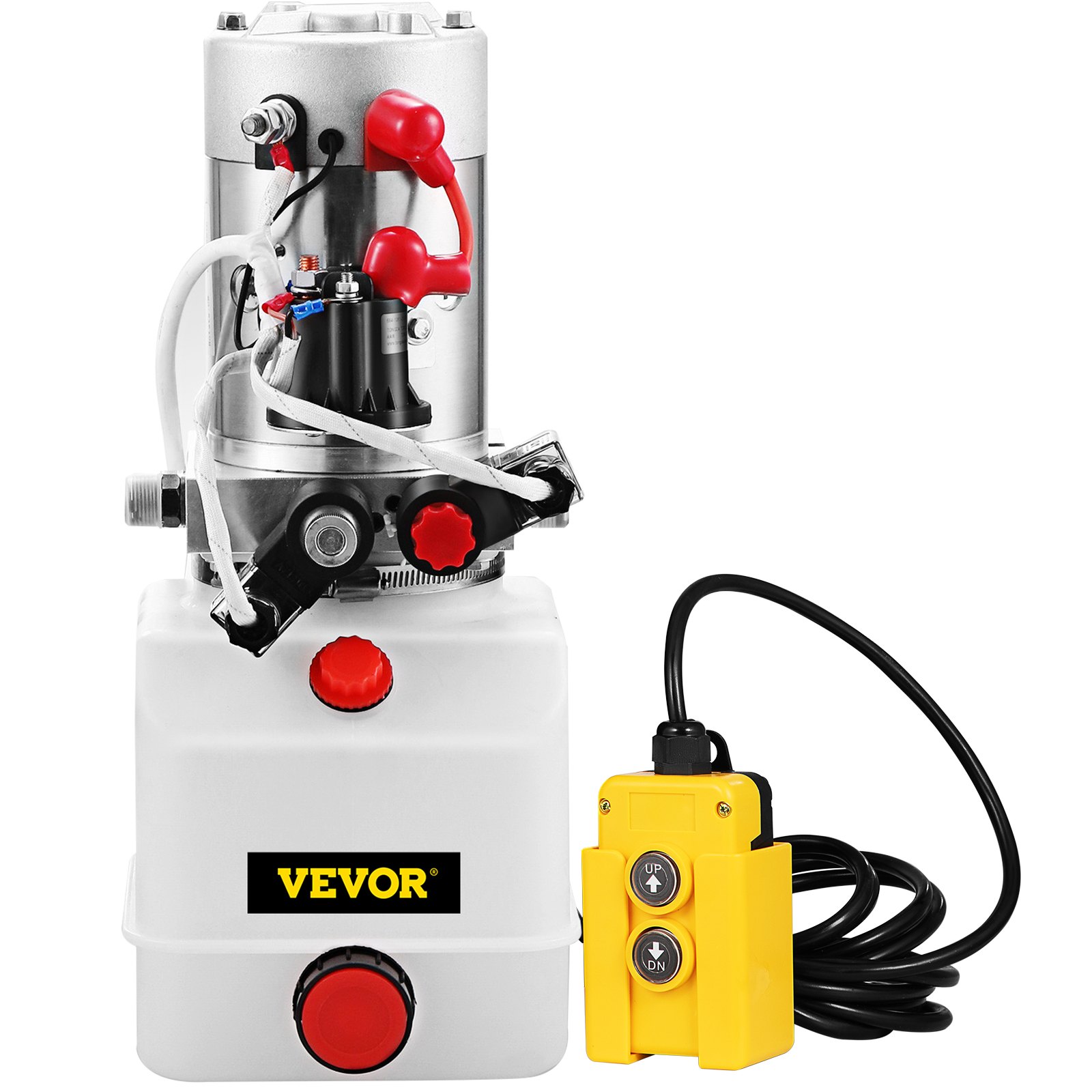 VEVOR Bomba Hidráulica 4L Bomba Hidráuli Eléctrica 2850R / MIN Bomba Hidráulica de Acción DC 12V Bomba Hidráulica con Tanque de Combustible 0.8--3KW Bomba Hidráulica de Acción Doble 1500 PS