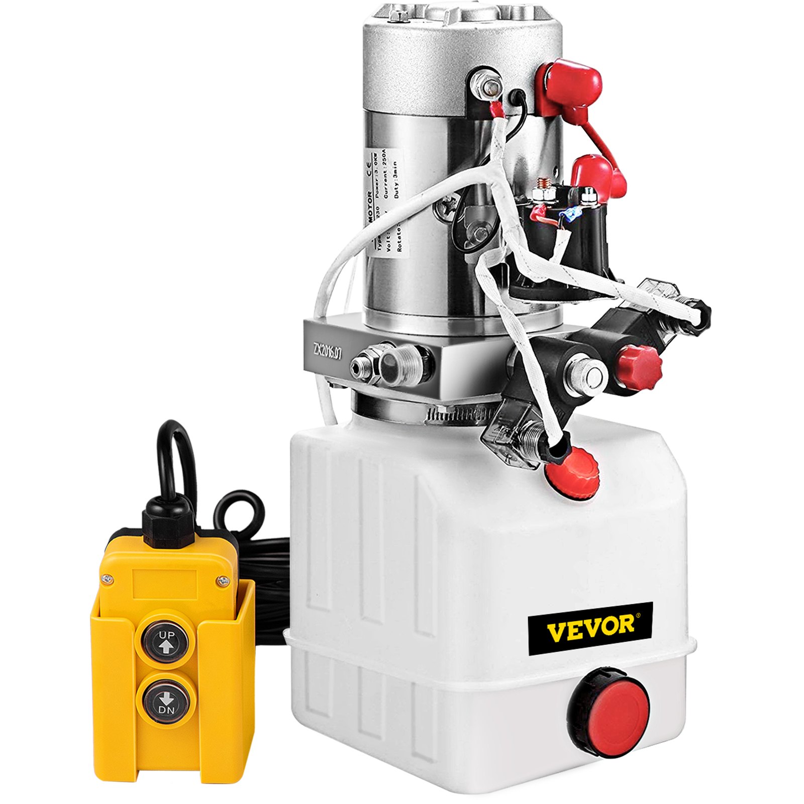 VEVOR Bomba Hidráulica 4L Bomba Hidráuli Eléctrica 2850R / MIN Bomba Hidráulica de Acción DC 12V Bomba Hidráulica con Tanque de Combustible 0.8--3KW Bomba Hidráulica de Acción Doble 1500 PS