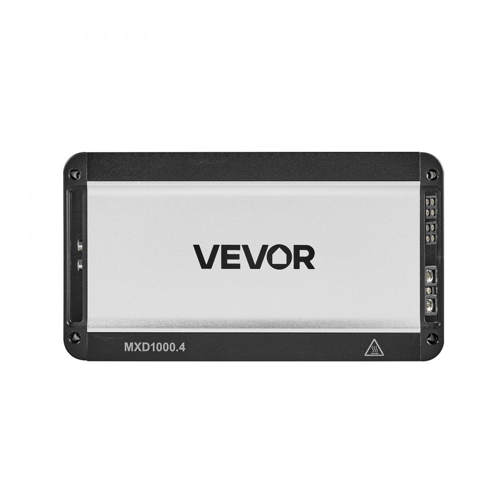 VEVOR Amplificador para Automóvil 4 Canales Clase D Máximo 4 x 500W a 4 ohmios y 4 x 1000W a 2 ohmios, Amplificador Estéreo de Audio para Coche Puenteable para Vehículo Todoterreno Camioneta Sedán SUV