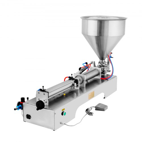VEVOR Máquina de Llenado de Líquidos de 50-500 ml 0-30 Botellas / min Máquina de Llenado de Pasta Neumática para Pasta Líquida