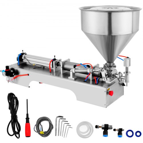 VEVOR Máquina de Llenado de Líquidos de 50-500 ml 0-30 Botellas / min Máquina de Llenado de Pasta Neumática para Pasta Líquida