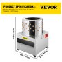VEVOR Máquina Desplumadora de Pollos de Pavo 50 cm Acero Inoxidable