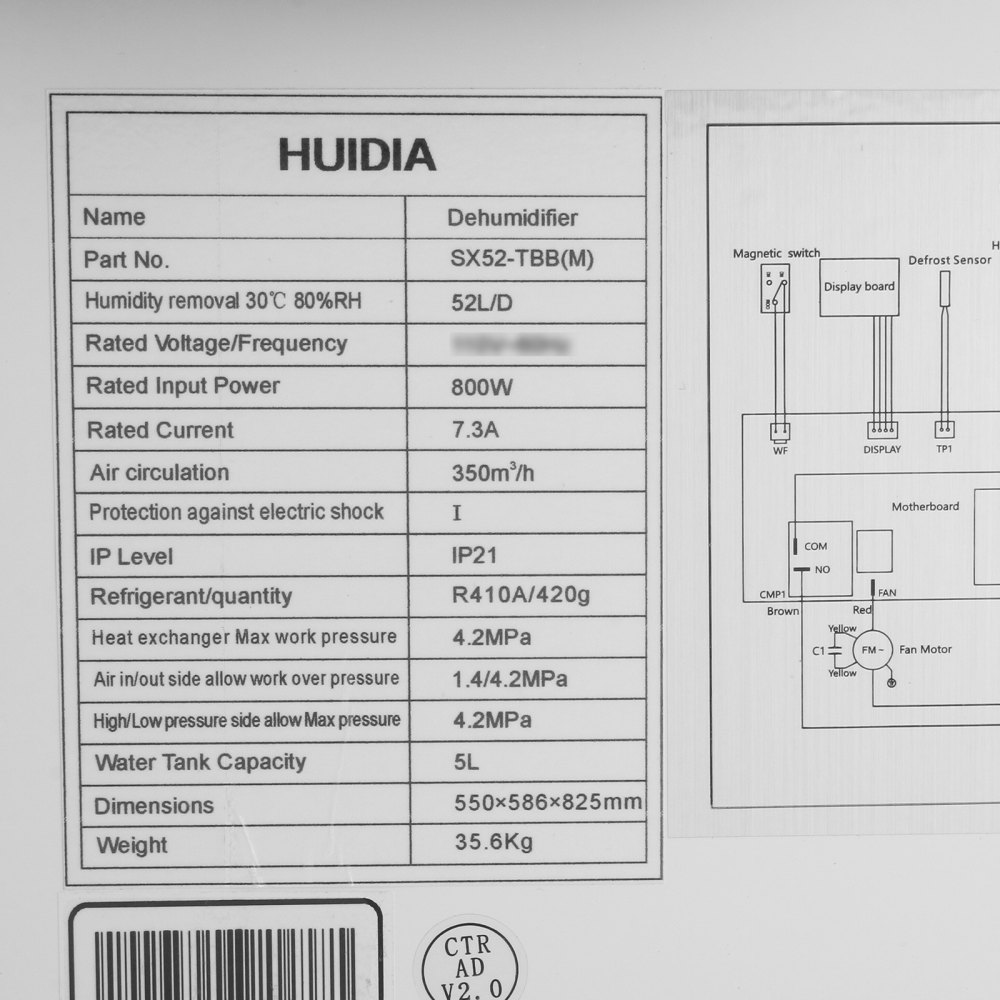 Nuevo secador de deshumidificador de calidad superior Reduce la humedad del aire 52L