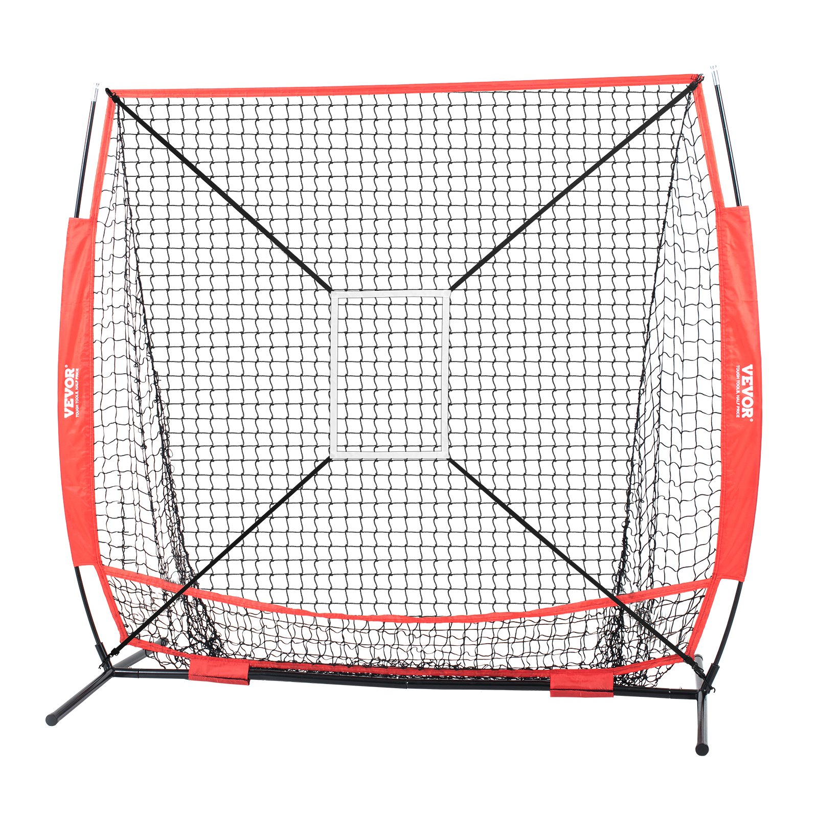 VEVOR Red de Entrenamiento de Béisbol de Softbol de 60" x 60" Red de Lanzamiento de Béisbol Portátil con Soporte para Golpear el Objetivo y Bolsa de Transporte para Lanzador y Receptor al Aire Libre