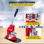 VEVOR Máquina de Prensa de Insignias 58 mm Fabricante de Botones Tamaño de la Base 16 x 29 cm Máquina para Hacer Botones, Cantidad de Botones de 500 pcs, con 1 Paquete de Accesorios para Máquina