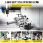 Cabezal divisor VEVOR para taladrar, cortar, perforar y aplanar puntos en una máquina CNC.