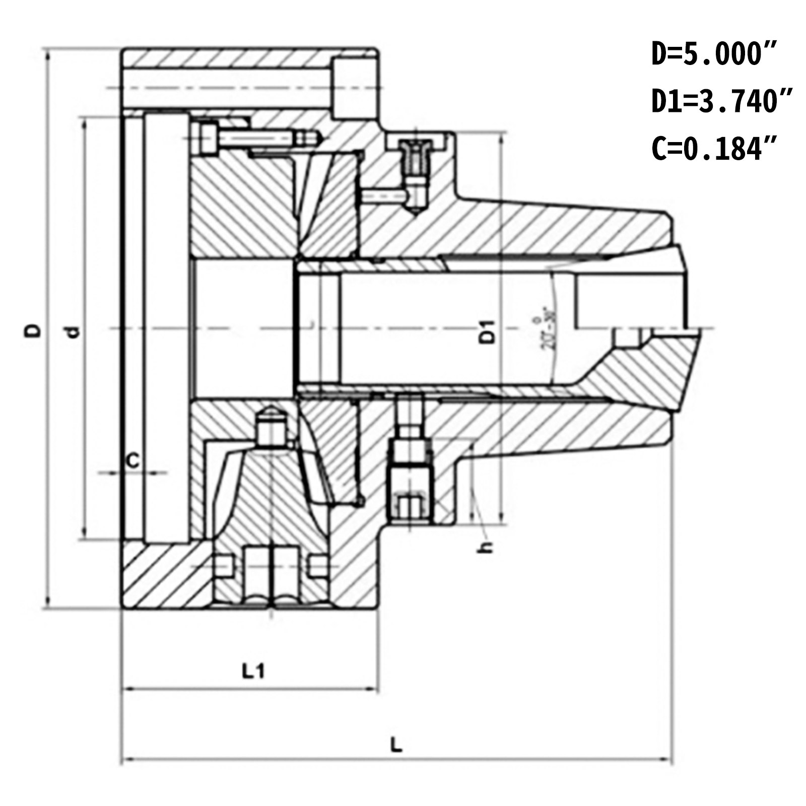 Vevor 5c Torno Portabrocas Para Fresado Con Adaptador De Boquilla Semiacabado