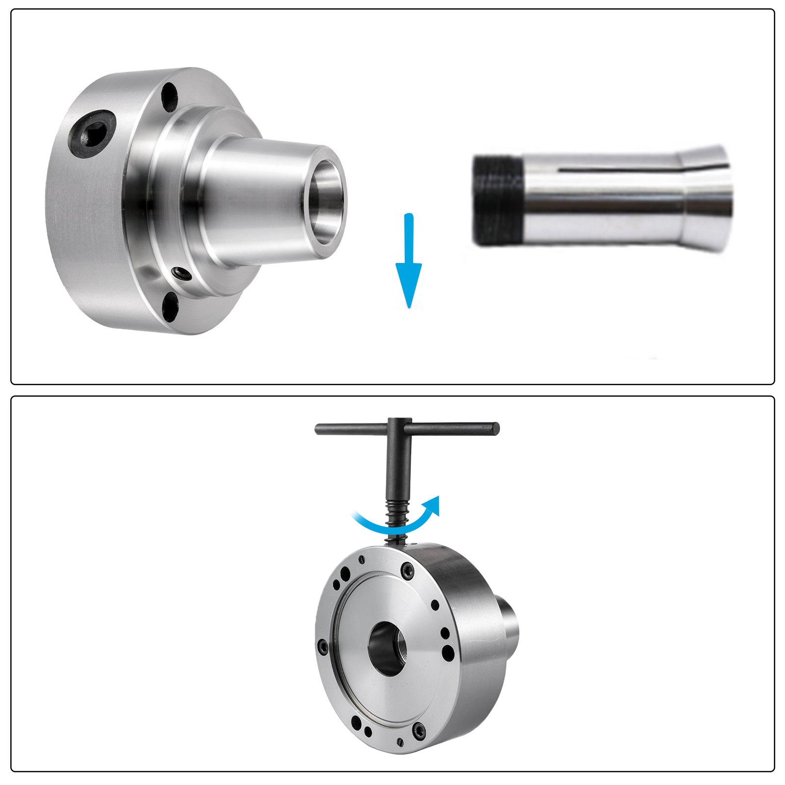 Vevor 5c Torno Portabrocas Para Fresado Con Adaptador De Boquilla Semiacabado