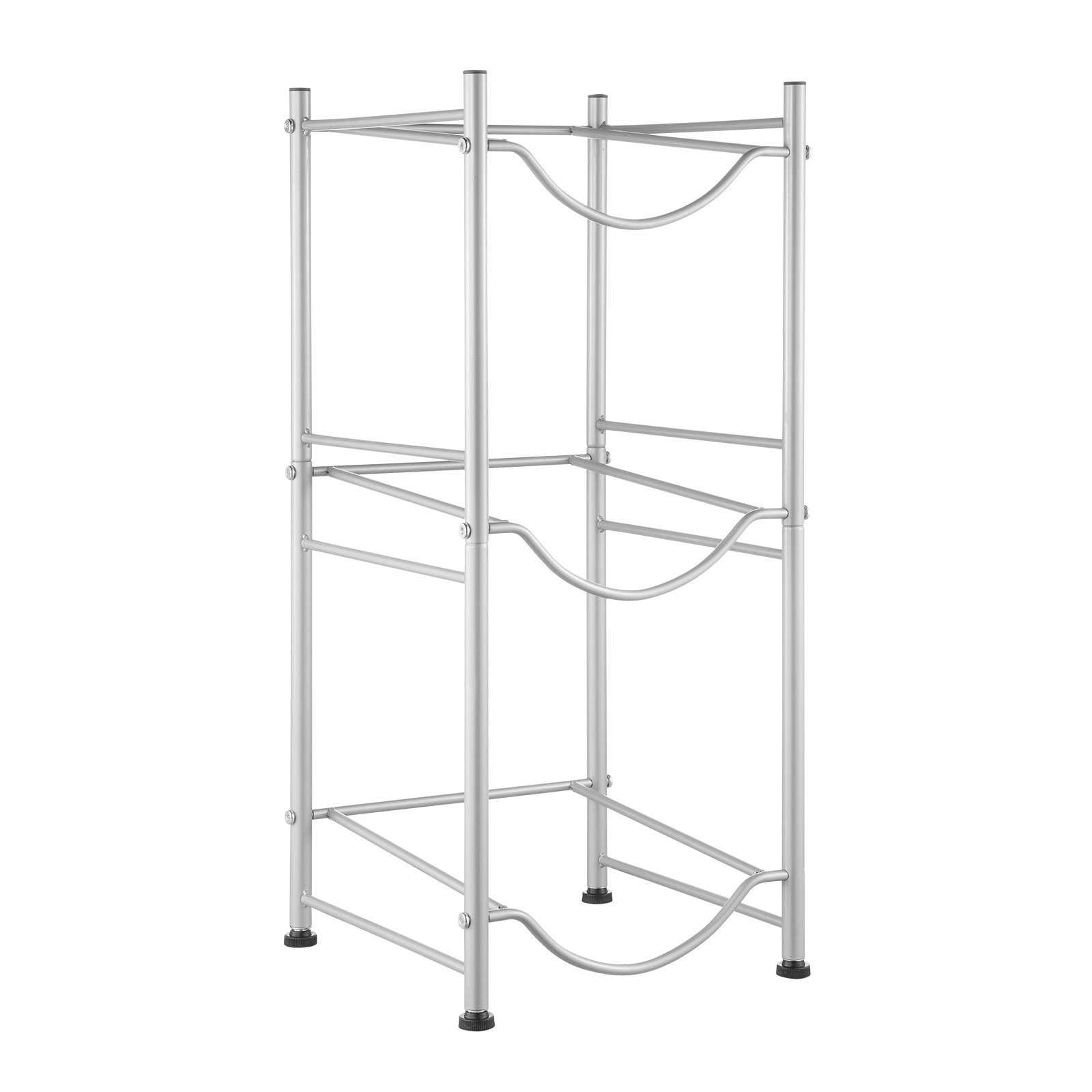 VEVOR Soporte para Jarra de Agua 3 Niveles Estante para Botellas de Agua 332x330x746 mm Soporte para 3 Botellas Estante para Jarras de Agua Resistente para Cocina, Oficina, Sala de Estar, Plateado