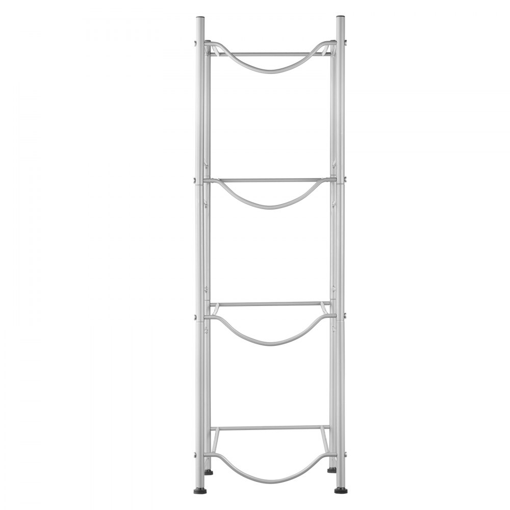 VEVOR - Soporte para jarra de agua de 4 niveles, soporte para botella de agua de 5 galones, soporte para botella de agua de una sola fila para 4 botellas, soporte resistente para jarra de agua para cocina, oficina, sala de estar, color plateado