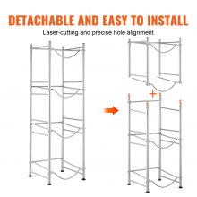 VEVOR Soporte de Jarra de Agua de 4 Niveles, Sola Fila para 4 Botellas, Plata