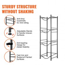 VEVOR Soporte de Jarra de Agua de 4 Niveles, Sola Fila para 4 Botellas, Negro