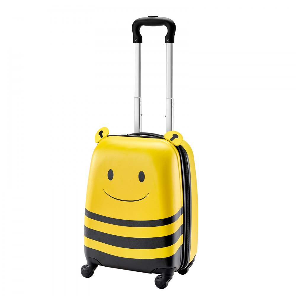 VEVOR Juego de Maletas para Niños 5 Piezas, Maleta de Cabina 45,7 cm, Mochila con Cojín Cervical, Bolsa de Almuerzo y Etiqueta de Equipaje, Abeja Amarilla, Equipaje Infantil para Escuela Viaje Camping
