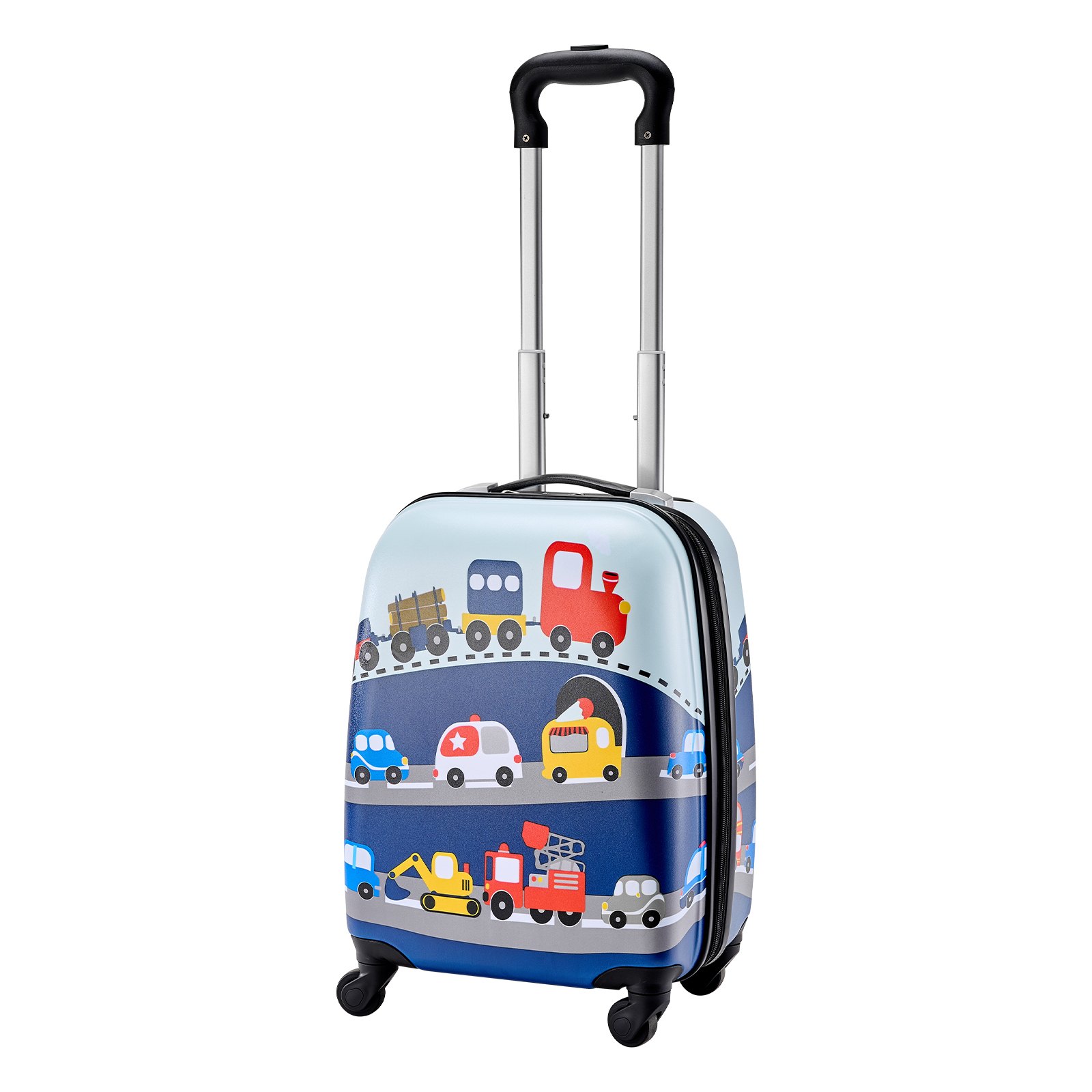 VEVOR Juego de Maletas para Niños 5 Piezas, Maleta de Cabina 45,7 cm, Mochila con Cojín Cervical, Bolsa para Comida y Etiqueta de Equipaje, Camión Azul, Equipajes Infantiles para Viaje Escuela Camping
