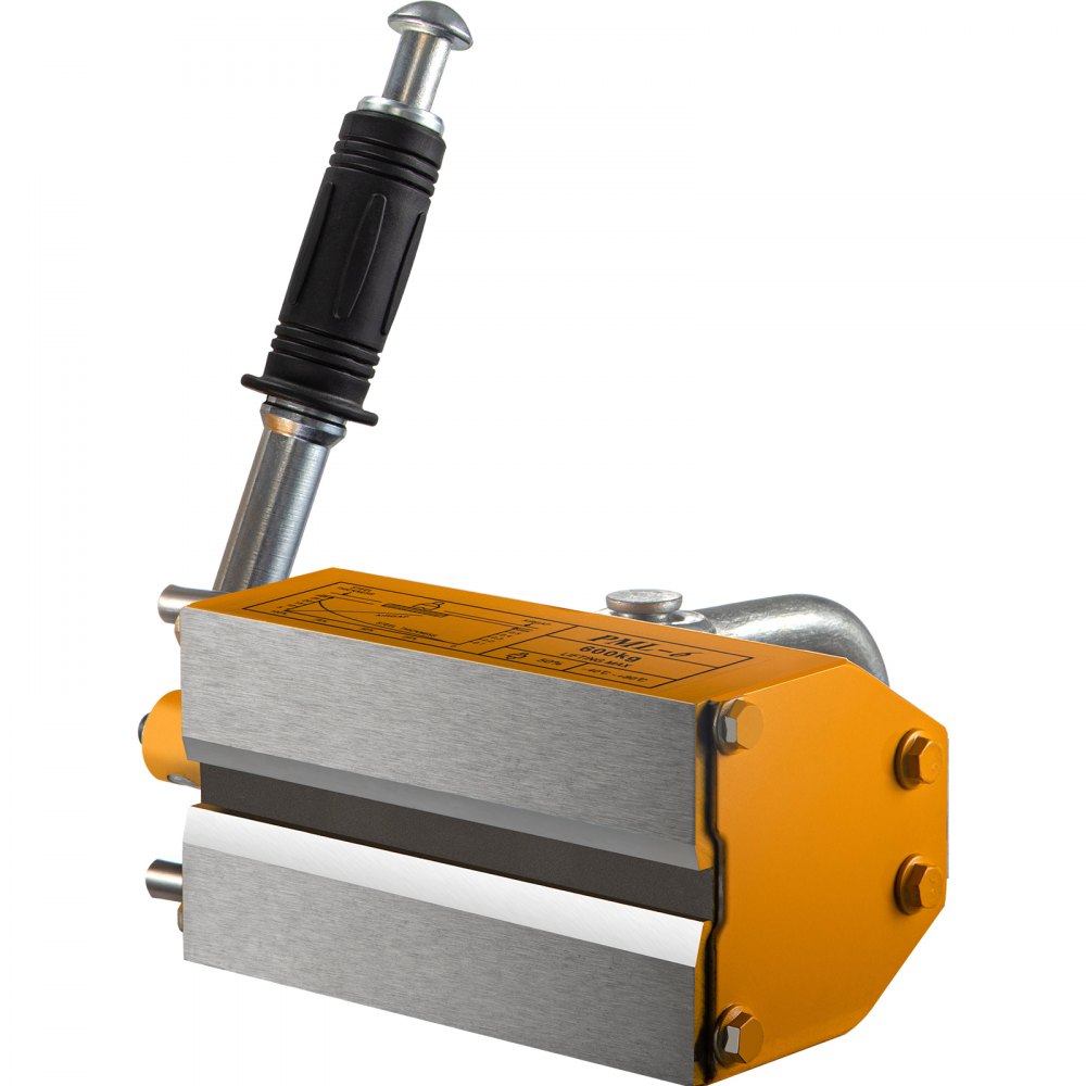 VEVOR Elevador Magnético de Acero de 600kg, Imán de Elevación de Grúa de Elevación de Servicios Pesados Amarillo, Elevador Magnético con Imán Duradero Flexible, Levantamiento Magnético