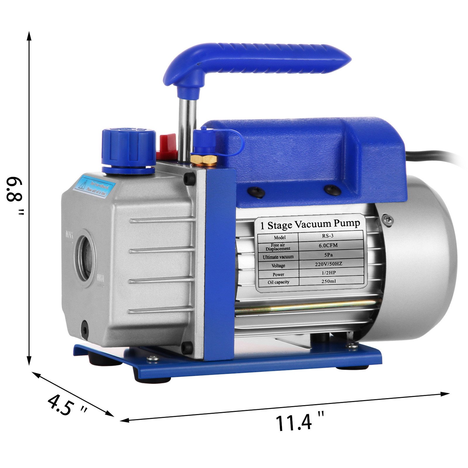 Bomba De Vacío 6cfm 1/2 Hp Para Aire Acondicionado Sistemas De Refrigeración