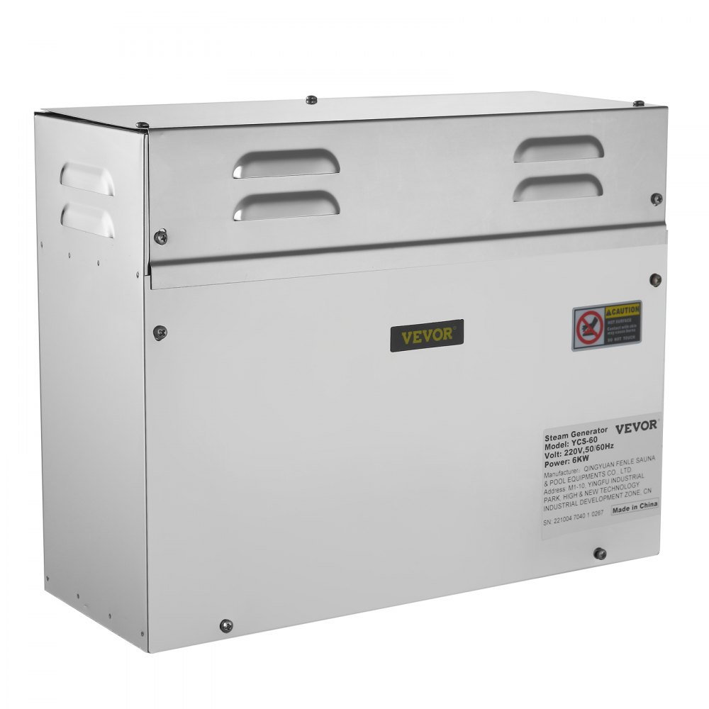 VEVOR Máquina de Vapor Modelo ST-60, Generador Casero del Vapor 6 kW, Generador del Vapor 220 V - 240 V, 50 Hz / 60 Hz, Vaporizador de Baño Temperatura 35 - 55 °C Generador de Vapor de Baño para Spa