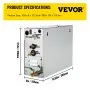 VEVOR Máquina de Vapor Modelo ST-60, Generador Casero del Vapor 6 kW, Generador del Vapor 220 V - 240 V, 50 Hz / 60 Hz, Vaporizador de Baño Temperatura 35 - 55 °C Generador de Vapor de Baño para Spa