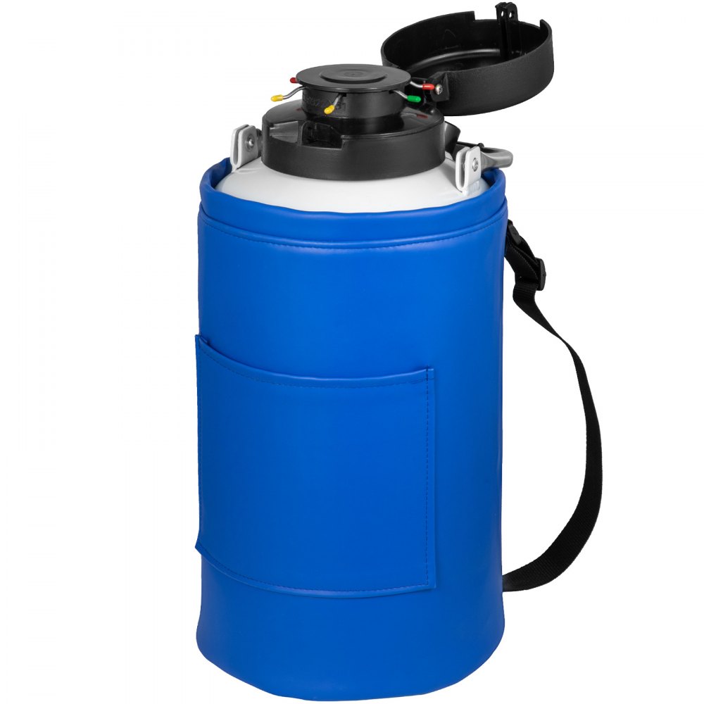 VEVOR Contenedor de Nitrógeno de 6L, Contenedor de Nitrógeno Líquido de Aluminio para Aviación 6L, Tanque de Nitrógeno Líquido con Tapa Bloqueable, Tapón de PU, Tanque de Nitrógeno Líquido