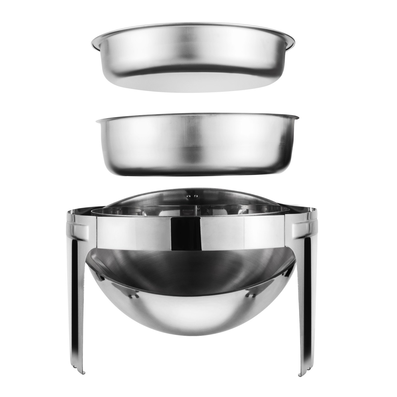 Catering Chafing Dish Calentador De Alimentos Plato Redondo Con Tapa Nuevo