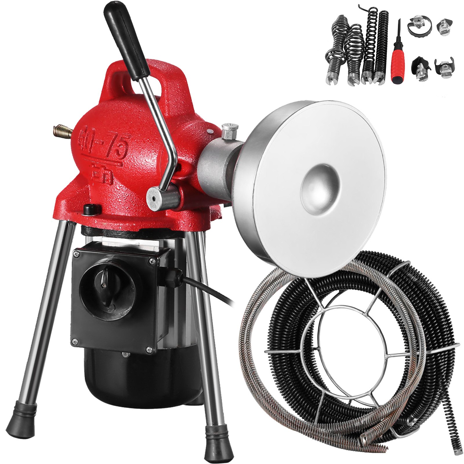 Máquina De Dragado Limpiador De Tubos De Drenaje 500 W 400rpm 20mx16mm 5mx9,5mm