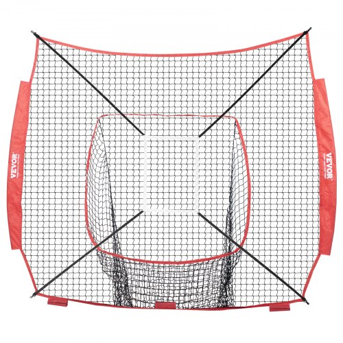 VEVOR Red de Entrenamiento de Béisbol de Softbol Red de Lanzamiento de Béisbol Portátil de 84" x 83" con Marcos de Objetivo y 9 Orificios y Bolsa de Transporte para Receptor de Lanzador Exterior(Solo red, sin marco de soporte)