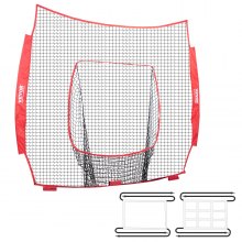 VEVOR Red de Entrenamiento de Béisbol de Softbol Red de Lanzamiento de Béisbol Portátil de 84" x 83" con Marcos de Objetivo y 9 Orificios y Bolsa de Transporte para Receptor de Lanzador Exterior(Solo red, sin marco de soporte)