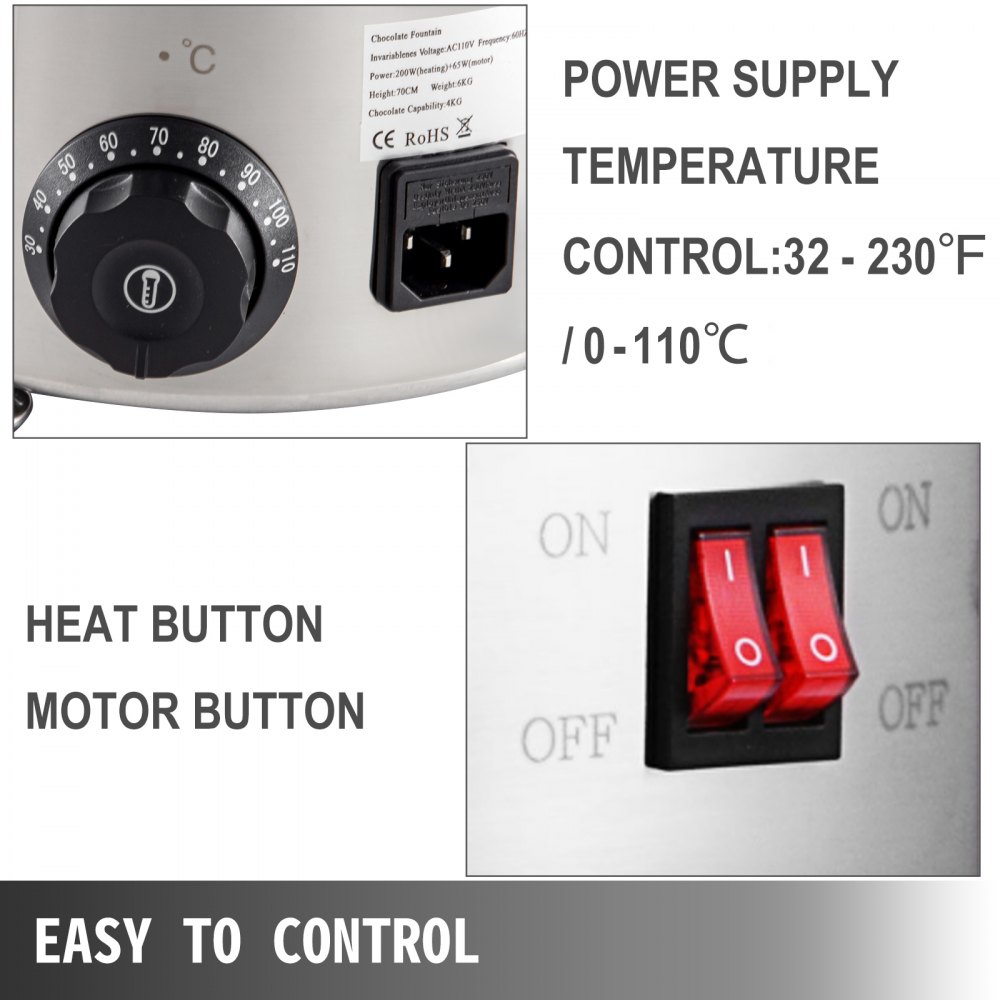 Inoxidable Comercial 39” 100cm Fuente De Chocolate Hot