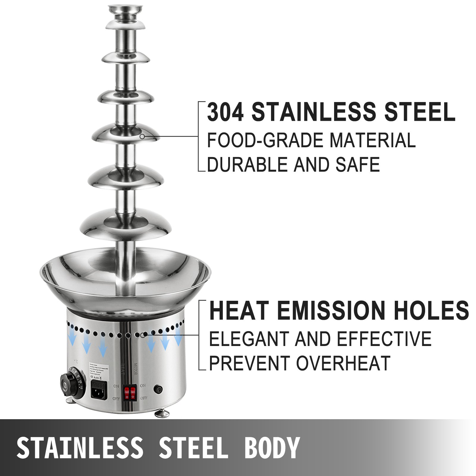 Inoxidable Comercial 39” 100cm Fuente De Chocolate Hot