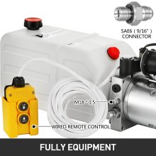 VEVOR Bomba Hidráulica con Simple Efecto 7L para Remolque de Coches Depósito de Plástico Bomba Hidráulica Remolque Tanque 12V