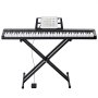 VEVOR Teclado de piano digital de 88 teclas, teclas semipesadas, juego de piano con teclado eléctrico de tamaño completo con soporte ajustable, altavoces incorporados, pedal de sostenido, auriculares, Bluetooth, MIDI, USB para principiantes