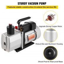 VEVOR Bomba de Vacío Profesional de Paletas Rotativas de Dos Etapas 8 CFM 3/4 HP