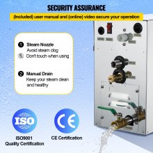 VEVOR Máquina de Vapor Modelo LT-90, Generador Casero del Vapor 9 kW, Generador del Vapor 220 V 60 Hz Vaporizador de Baño Temperatura 35 - 55 °C Generador de Vapor de Baño para Spa, Peso Bruto 11 kg