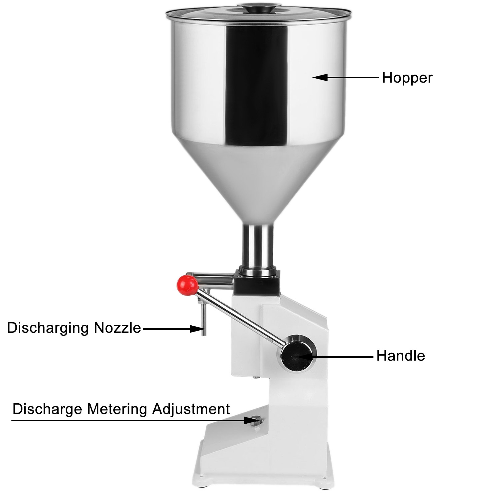 VEVOR Máquina de Llenado Manual 5~50ml de Acero Inoxidable Máquina de Llenado de Líquido Neumática de Acero Inoxidable Manual