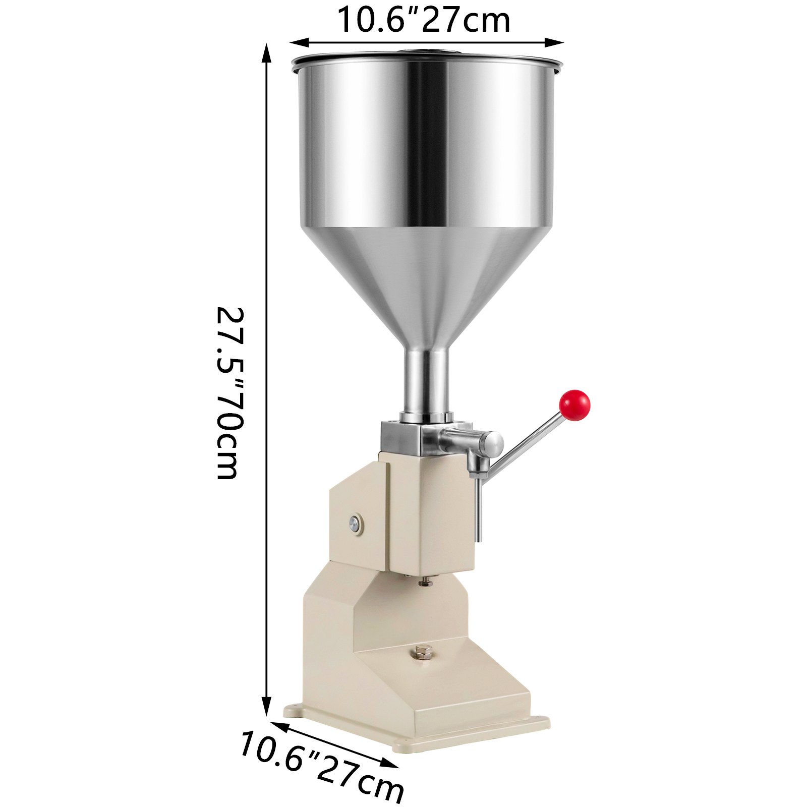 VEVOR Máquina de Llenado Manual 5~50ml de Acero Inoxidable Máquina de Llenado de Líquido Neumática de Acero Inoxidable Manual
