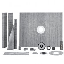 VEVOR Kit de marco de ducha, 60" x 48" con brida central ABS de 2", membrana impermeable, rejilla y junta de acero inoxidable, ajuste de varillas inclinadas para plato de ducha