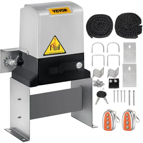 VEVOR Abridor de Puerta Corredera 817 kg con 2 Controles Remotos Kit de Hardware para Operador de Puerta para Seguridad Velocidad de Desplazamiento 13 m/Min Motor Eléctrico para Puerta Corredera