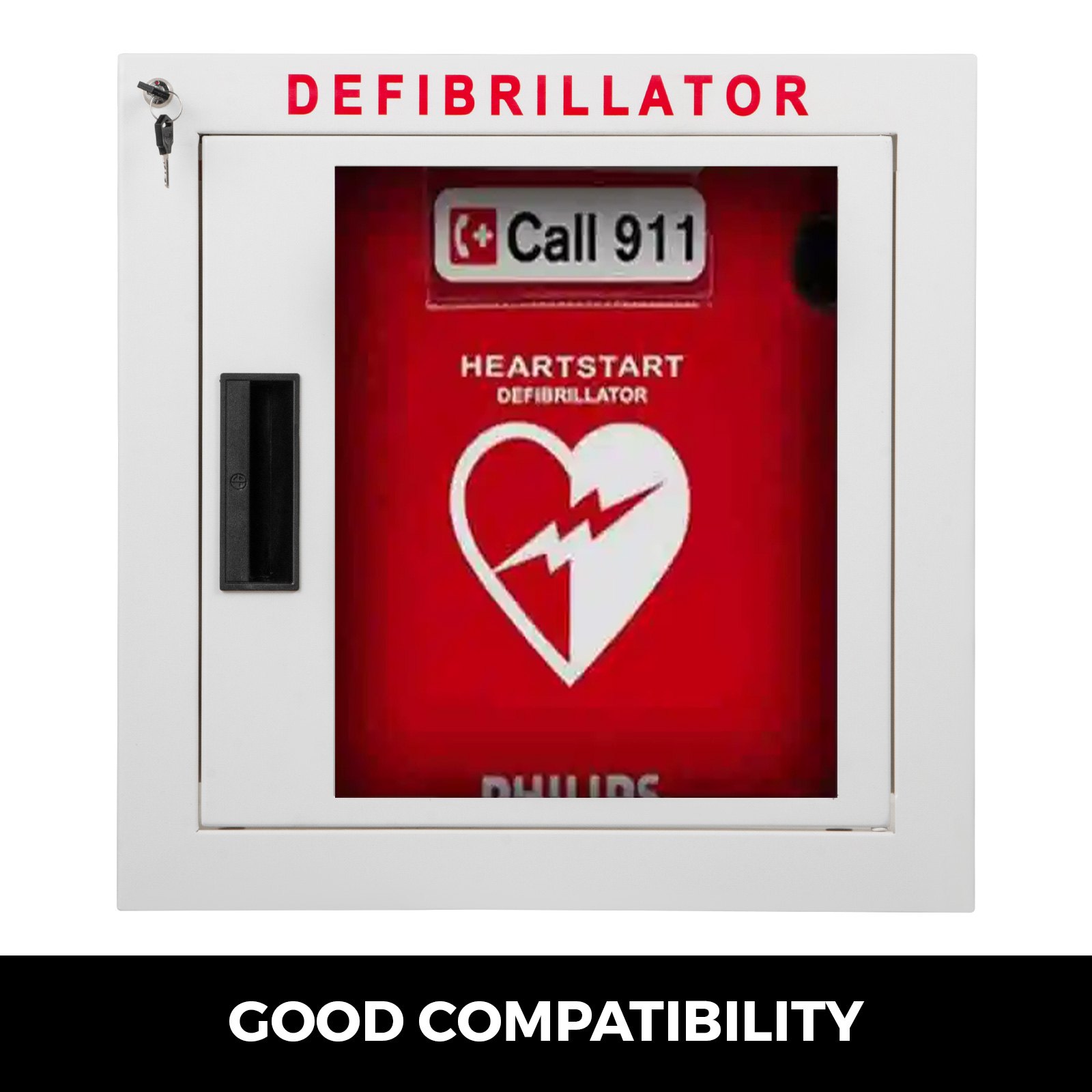 Gabinete Aed Desfibrilador De Emergencia Con Alarma Caja De Pared Aed 43cm