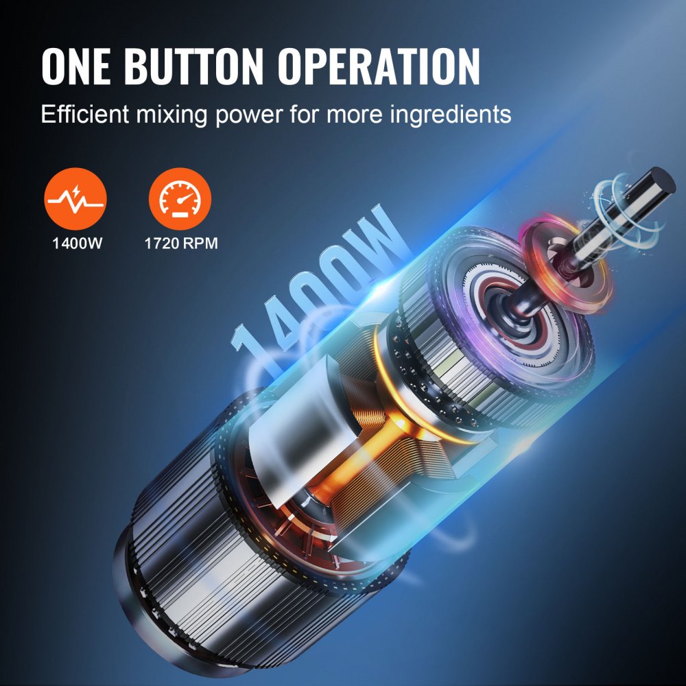 VEVOR Mezclador de Cocina Multifunción 1400 W Capacidad de 15 L Picadora Eléctrica de Acero Inoxidable Procesador de Alimentos para Verduras Frutas Preparación Culinaria Restaurante Hotel Cocina