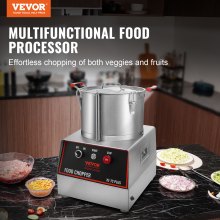 VEVOR Mezclador de Cocina Multifunción 750 W Capacidad de 6,6 L Picadora Eléctrica de Acero Inoxidable Procesador de Alimentos para Verduras Frutas Preparación Culinaria Restaurante Hotel Cocina