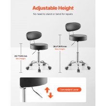 VEVOR Taburete de Taller con Respaldo y Ruedas Carga de 136 kg Asiento de Garaje