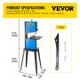 VEVOR Sierra de Cinta con Mesa 100 mm 245 mm Madera Sierra Cinta Eléctrica 0 °- 45 ° 1700 RPM Sierra de Cinta para Madera para Corte Recto más Preciso y Aserrado de Varios Ángulos Trabajar la Madera