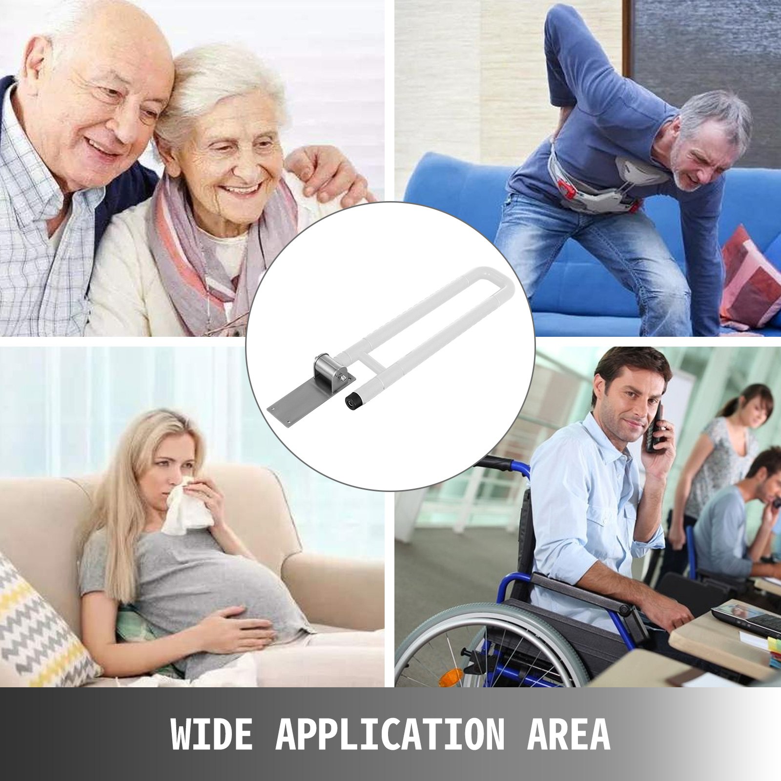 Barra Seguridad Para Inodoro Handicap Bathroom Easy Install Flip-up Folded Up