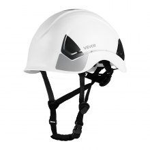 VEVOR Casco de Seguridad, Aprobado por ANSI/ISEA Z89.1, Casco de Seguridad Ajustable y Ventilado de ABS con Suspensión de Trinquete de 6 Puntos, Clase C, para Construcción Industrial, Blanco
