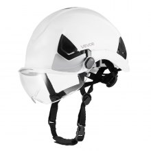 VEVOR Casco de Seguridad, Aprobado por ANSI/ISEA Z89.1, Casco de Seguridad Ajustable Ventilado de ABS con Visera y Suspensión de Trinquete de 6 Puntos, Clase C para Construcción Industrial, Blanco
