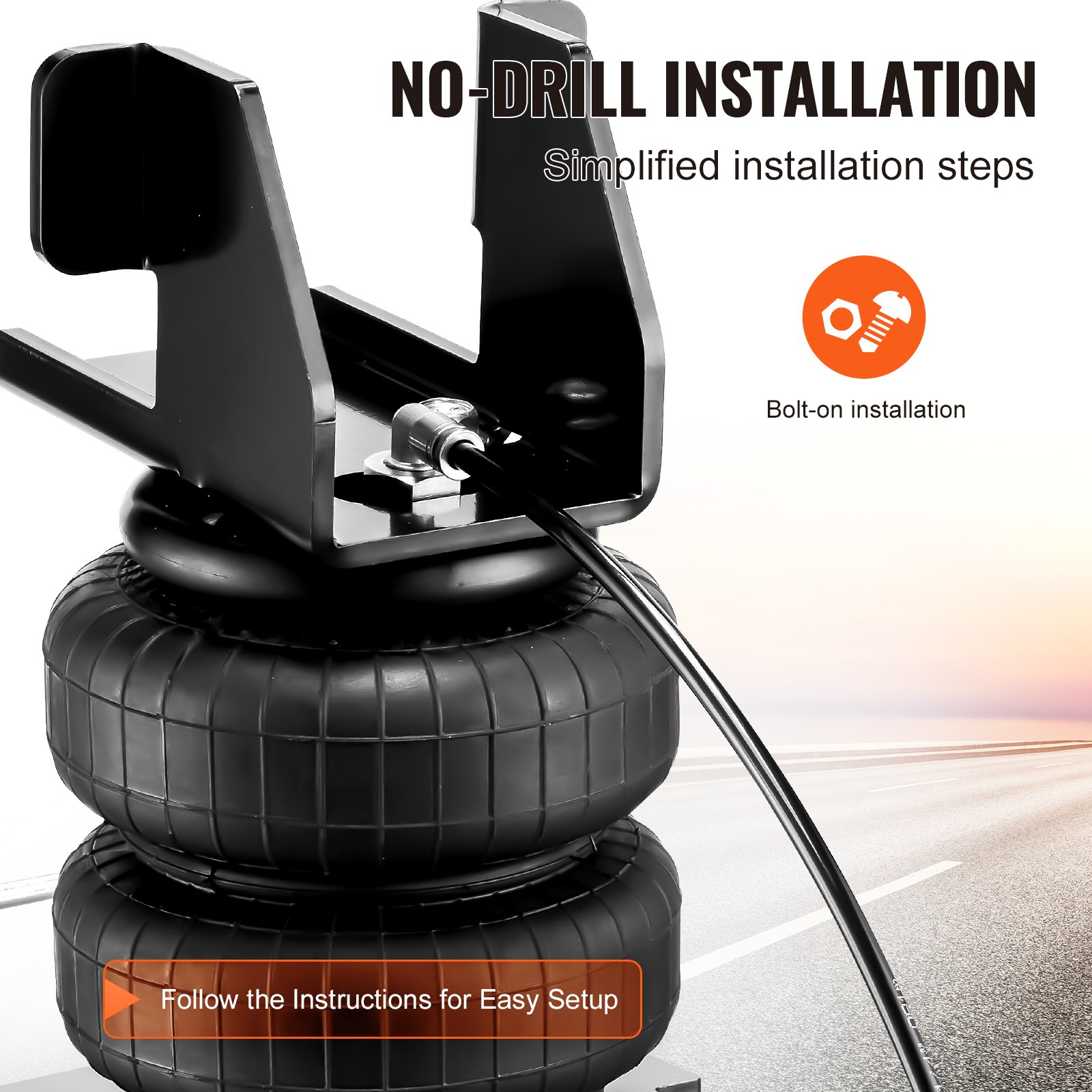 VEVOR Kit de suspensión de bolsa de aire, kit de bolsa de suspensión de resortes de aire compatible con Chevrolet Silverado 1500 y GMC Sierra 1500 2WD 4WD 2007-2018, carga de 5000 libras, 5 a 100 PSI