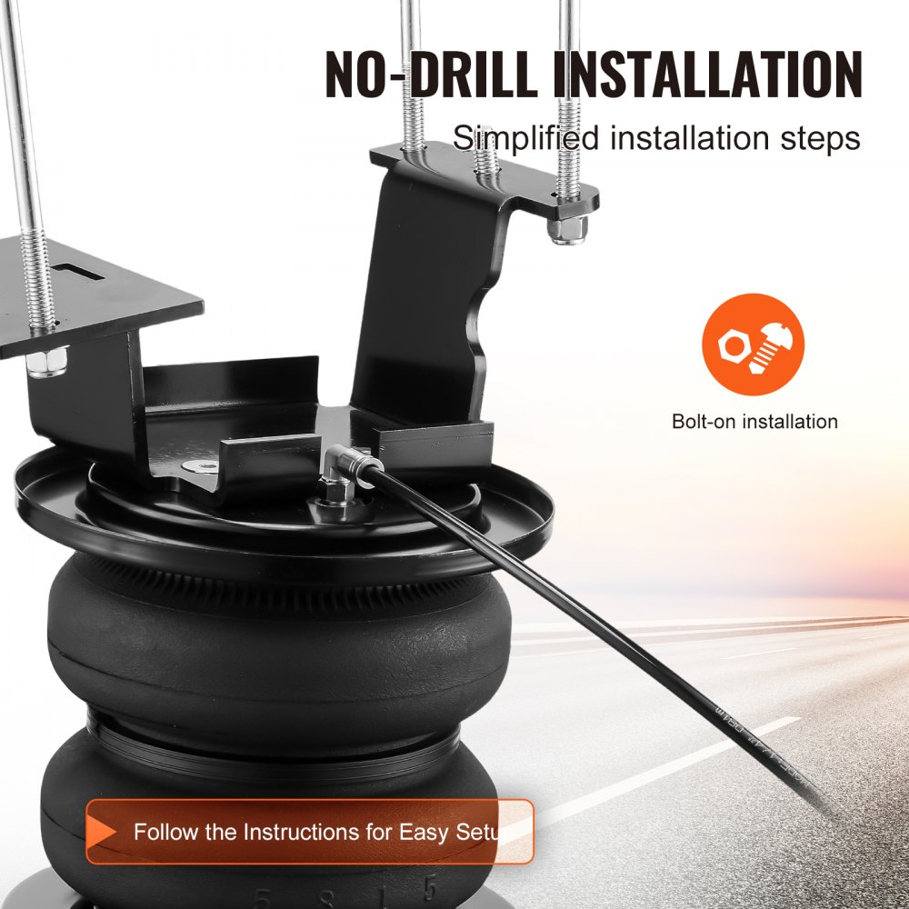 VEVOR Kit de suspensión de bolsa de aire, kit de bolsa de suspensión de resortes de aire compatible con Chevrolet Silverado 2500/3500HD y GMC Sierra 2500/3500HD 4WD RWD 2011-2019, carga de 5000 libras, 5 a 100 PSI