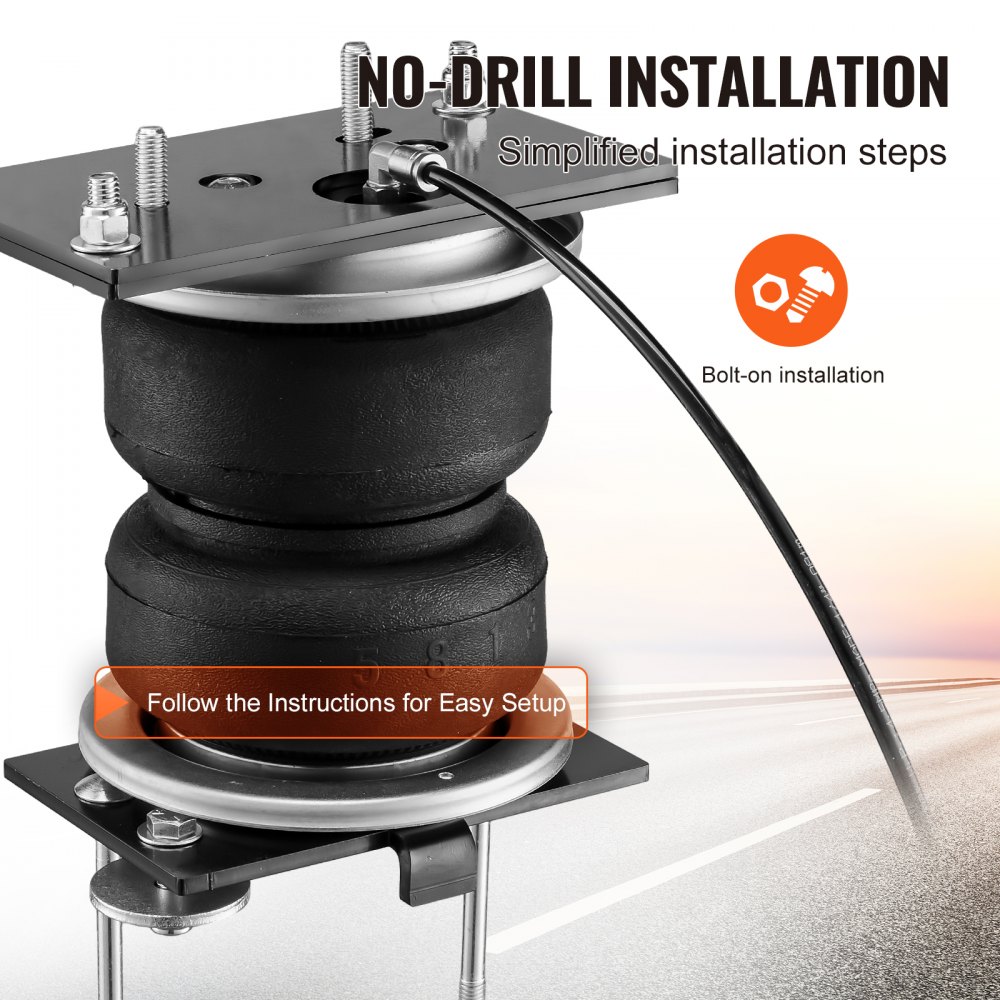 VEVOR Kit de suspensión de bolsa de aire, kit de bolsa de suspensión de resortes de aire compatible con Dodge Ram 2500 2WD 4WD 2014-2023, carga de 5000 libras, 5 a 100 PSI