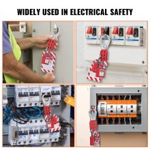 VEVOR Juego de Etiquetado de Bloqueo Eléctrico, 26 Piezas Kit de Seguridad con Candados, Cerrojos, Etiquetas, Bridas de Nailon y Bolsa de Transporte  para Maquinaria Industrial, Energía Eléctrica